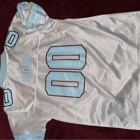 Detroit Lions Jersey Youth Medium (10-12) Reebok Light Blue White Vintage #00 - Picture 3 of 4